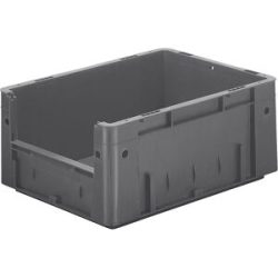 kaiserkraft Euro-Stapelbehälter mit Eingriff, Volumen 14,5 l, LxBxH 400 x 300 x 175 mm, VE 4 Stk, grau