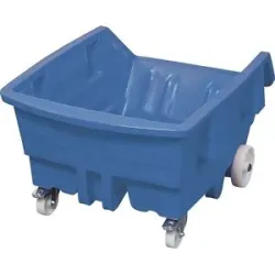 kaiserkraft Kippbehälter aus Polyethylen, mit Rollen, Volumen 0,75 m³, blau