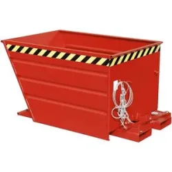 Kippbehälter, kompakte Bauweise, Volumen 1,1 m³, feuerrot eurokraft pro