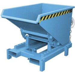 Schwerlast-Kippbehälter, Volumen 0,6 m³, Traglast 4000 kg, blau RAL 5012 eurokraft pro