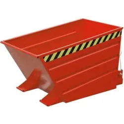 Kippbehälter, niedrige Schüttkante, Volumen 0,8 m³, feuerrot eurokraft pro