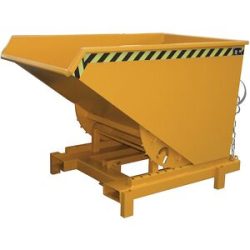 Schwerlast-Kippbehälter, Volumen 0,6 m³, Traglast 4000 kg, orange RAL 2000 eurokraft pro