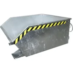 Kippbehälter, niedrige Bauform (E), Volumen 0,75 m³, feuerverzinkt eurokraft pro