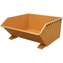 Kippbehälter, niedrige Bauform (E), Volumen 0,75 m³, gelborange eurokraft pro