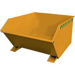 Kippbehälter, niedrige Bauform (E), Volumen 1,0 m³, gelborange eurokraft pro