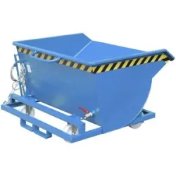 Kippbehälter für Späne, mit Polyamidrädern, Volumen 0,5 m³, lichtblau eurokraft pro