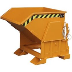 Kippbehälter, Standard-Bauhöhe, ohne Fahrwerk, Volumen 0,3 m³, lackiert orange RAL 2000 eurokraft pro