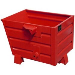 Kippbehälter, stapelbar, Volumen 0,3 m³, rot RAL 3000 eurokraft pro