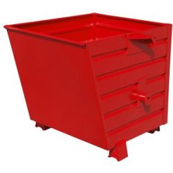 Kippbehälter, stapelbar, Volumen 0,55 m³, rot RAL 3000 eurokraft pro