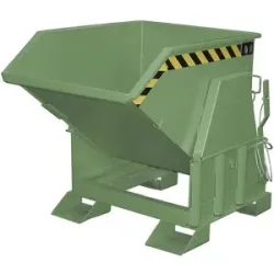 Kippbehälter, Standard-Bauhöhe, ohne Fahrwerk, Volumen 0,5 m³, lackiert grün RAL 6011 eurokraft pro