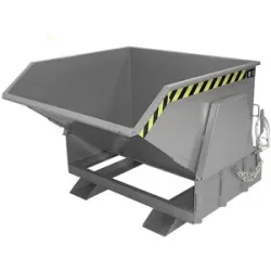 Kippbehälter, Standard-Bauhöhe, ohne Fahrwerk, Volumen 0,8 m³, lackiert grau RAL 7005 eurokraft pro