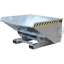 Kippbehälter inkl. Abrollmechanismus, Volumen 0,9 m³, LxBxH 1260 x 1570 x 835 mm, feuerverzinkt eurokraft pro
