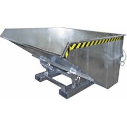 Kippbehälter inkl. Abrollmechanismus, Volumen 1,7 m³, LxBxH 1720 x 1570 x 1103 mm, feuerverzinkt eurokraft pro
