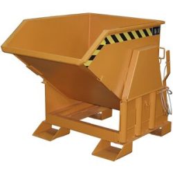Kippbehälter, Standard-Bauhöhe, ohne Fahrwerk, Volumen 0,5 m³, lackiert orange RAL 2000 eurokraft pro