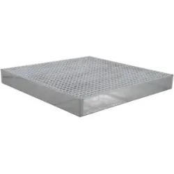 Verzinkte Stahl-Flachwanne, Breite 1000 mm, Länge 1000 mm, Volumen 80 l LaCont