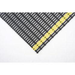 Anti-Rutschmatte, Recycling-PVC, 10 m Rolle, Breite 800 mm, schwarz/gelb eurokraft basic