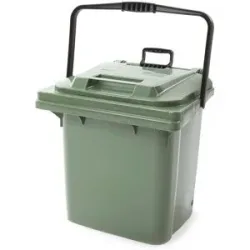 kaiserkraft Biomüll Abfallbehälter mit Ziehstange, Volumen 45 l, BxH 493 x 737 mm, grün