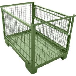Euro-Stapelbox, faltbar, LxB 1240 x 835 mm, Traglast 1000 kg, resedagrün Heson