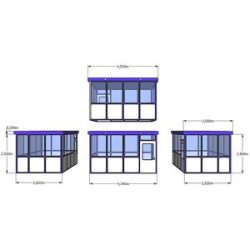 kaiserkraft Mehrzweckhaus, Füllungen in Rundeckenoptik, für Außenbereich, LxB 4340 x 3000 mm