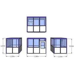 kaiserkraft Mehrzweckhaus, Füllungen in Rundeckenoptik, für Innenbereich, LxB 3280 x 2220 mm