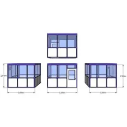 kaiserkraft Mehrzweckhaus, Füllungen in Rundeckenoptik, für Innenbereich, LxB 3280 x 3000 mm
