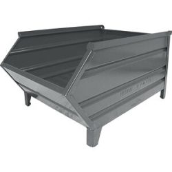 Stapelbehälter aus Stahlblech, mit Entnahmeöffnung, LxB 1000 / 800 x 500 mm, grau, ab 5 Stk Heson