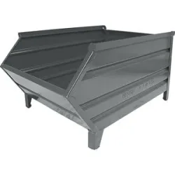Stapelbehälter aus Stahlblech, mit Entnahmeöffnung, LxB 1000 / 800 x 500 mm, grau, ab 5 Stk Heson