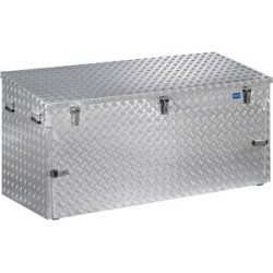 kaiserkraft Alu-Transportkiste Riffelblech, mit Gasdruckdämpfer, Inhalt 883 l