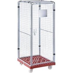 kaiserkraft Rollbehälter PROTECT, Höhe 1800 mm, feuerrot