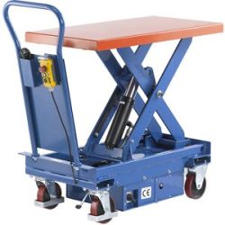 kaiserkraft Hubplattformwagen, elektrisch, Hubbereich 485 - 1000 mm, Tragfähigkeit 1000 kg