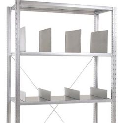 Fachteiler für Schwerlastregal, verzinkt, Höhe 150 mm, VE 10 Stk, Tiefe 600 mm Manorga