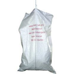 PP-Bändchengewebesack, Volumen 960 l, BxH 1400 x 2200 mm, beschichtet, mit Hebeschlaufen, für mineralfaserhaltige Dämmstoffe, VE 40 Stk ratioform
