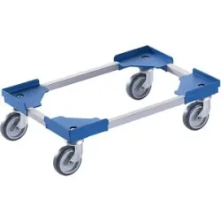 kaiserkraft Profi-Fahrgestell, Hybrid, für Euroformat 600 x 400 mm, blau, ab 20 Stk