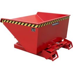 Kippbehälter automatisch, Volumen 0,6 m³, rot RAL 3000 eurokraft pro
