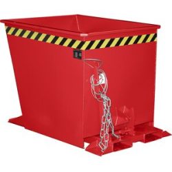 Kippbehälter für Routenzüge, Volumen 0,55 m³, rot RAL 3000 eurokraft pro