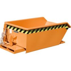 Mini-Kippbehälter, niedrige Schüttkante, Volumen 0,23 m³, orange RAL 2000 eurokraft pro