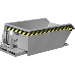 Mini-Kippbehälter, niedrige Schüttkante, Volumen 0,23 m³, grau RAL 7005 eurokraft pro