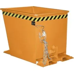 Kippbehälter für Routenzüge, Volumen 0,55 m³, orange RAL 2000 eurokraft pro