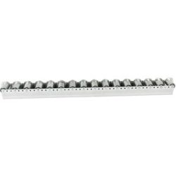 kaiserkraft Rollenleiste mit Spurkranzrollen, Teilung 78 mm, Ø 50 mm, Stahl, Länge 1,2 m, ab 4 Stk