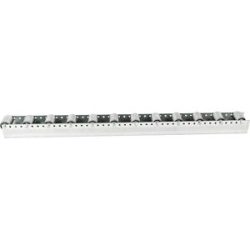 kaiserkraft Rollenleiste mit Zylinderrollen, Teilung 104 mm, Ø 50 mm, Stahl, Länge 2,4 m, ab 4 Stk