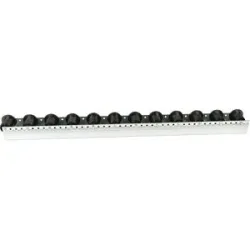 kaiserkraft Rollenleiste mit Spurkranzrollen, Teilung 104 mm, Ø 50 mm, Kunststoff, Länge 1,2 m