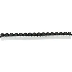 kaiserkraft Rollenleiste mit Spurkranzrollen, Teilung 78 mm, Ø 50 mm, Kunststoff, Länge 2,4 m, ab 4 Stk
