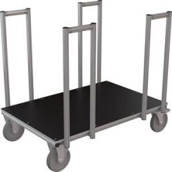 kaiserkraft Seitenbügelwagen aus Alu-Profil, LxBxH 1200 x 800 x 1100 mm, ab 5 Stk