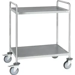 Edelstahl-Etagenwagen, verschweißt, LxBxH 1075 x 575 x 1010 mm, 2 Etagen, ab 2 Stk Kongamek