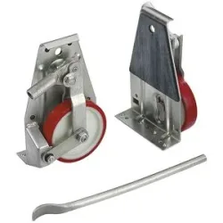 kaiserkraft Hubroller, Räder mit Polyurethanbandage, Tragfähigkeit 1000 kg, Hub 33 mm