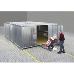 kaiserkraft Materialcontainer-Kombination, verzinkt, mit Holzfußboden, 3 Module, Außenbreite 3100 mm
