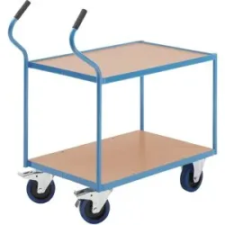 Industrie-Tischwagen, Vollelastik-Reifen, spurlos, Etagenhöhen 235 / 765 mm eurokraft pro