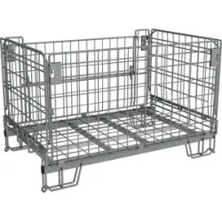 kaiserkraft Gitter-Faltbox, LxB 1200 x 800 mm, Nutzhöhe 600 mm, Stapelhöhe 750 mm