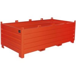 Sammelbehälter, Volumen 2,0 m³, feuerrot eurokraft pro