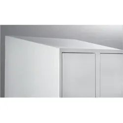 Schrägdach, hinten 100 mm höher, je 300 mm breites Schrankabteil Wolf